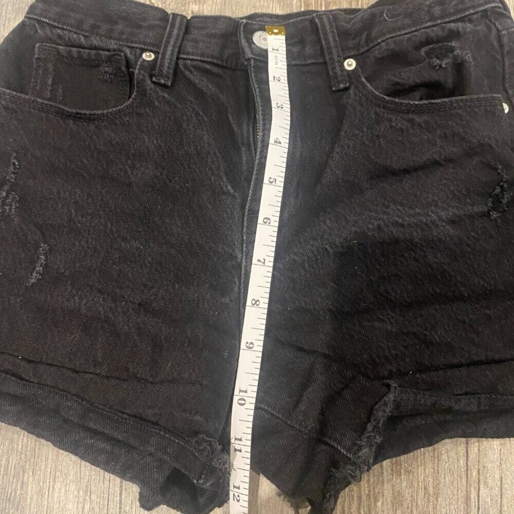Old Navy High-Waisted Ripped Black Jean Shorts for Junior Girls Size 14 - Picture 2 of 6